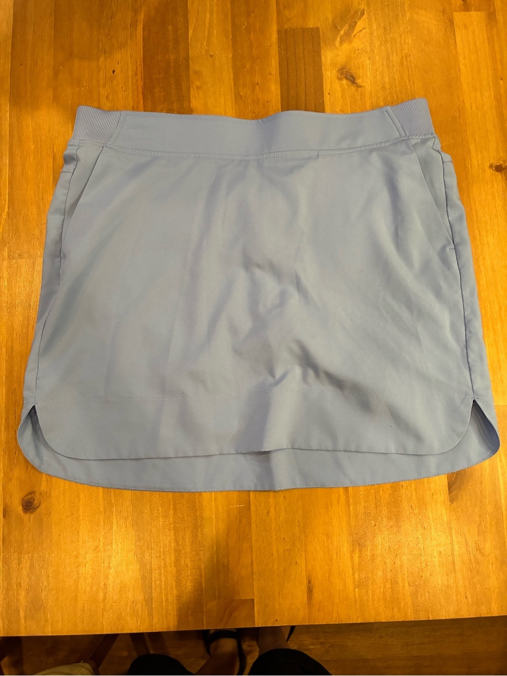 Women's Light Blue Active Mini Skirt W/ Built In Shorts & Curved Hem